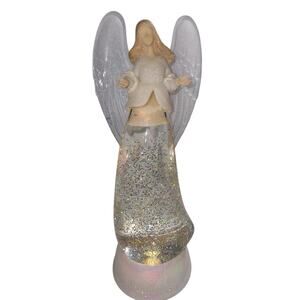Christmas 12 Inch Color Changing LED Light Up Glitter Swirling Water Globe Angel